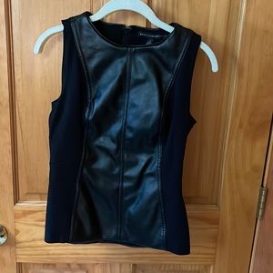 White House Black Market faux leather top
